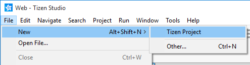 create tizen project