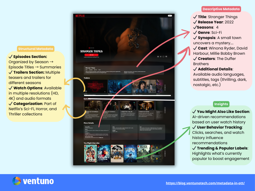 Netflix Metadata Example Using Stranger Things