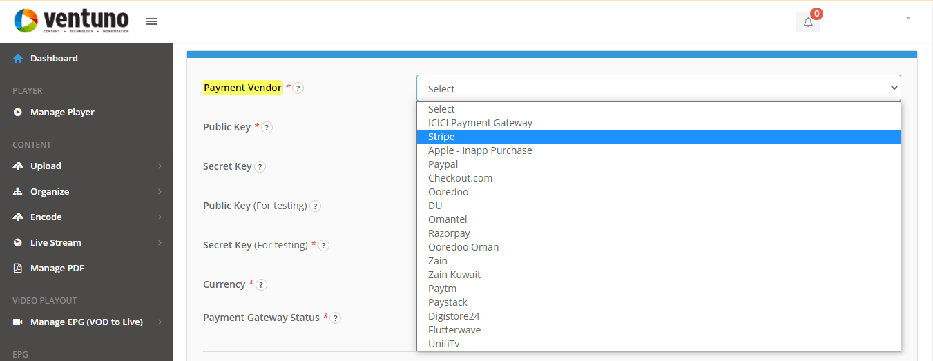 payment gateway integration step 1